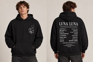 Luna Luna Jean-Michel Basquiat Moon Hoodie Black Heavyweight Ferris Wheel L